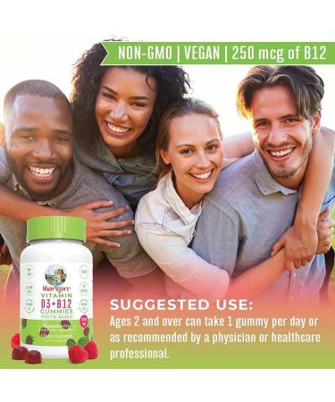 Vitamin D3 + B12 Gummy Supplements | 2 Month Supply | Supports Bone Health & Energy | Vegan & Gluten Free | 60 Servings - Buy Online on GoSupps.com