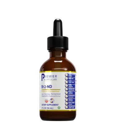 Premier Research Labs B12-ND - Brain Blood Memory Cognitive & Nerve Support - Features High-Potency Fermented Vitamin B12 - Pure Vegan & Non-GMO Source of Vitamin B12-2 Fl Oz