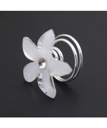 12 White Flower Hair Spirals - Bridal Hair Accessories & Wedding Jewelry - Buy Online on GoSupps.com