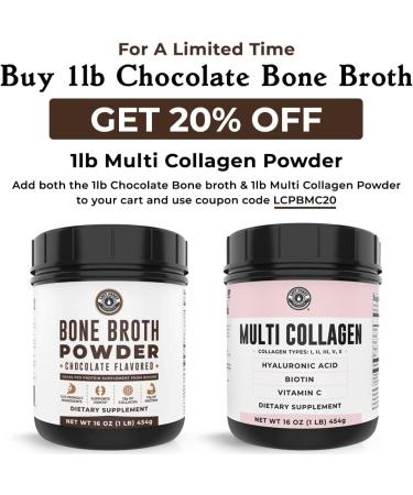 Grass-Fed Chocolate Bone Broth Protein Powder 1 lb | Non-GMO Ingredients | Gut-Friendly & Dairy-Free | Left Coast Performance - Buy Online on GoSupps.com