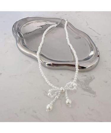 OralGos Elegant Pearl Sweater Chain Necklace | Refined Bow Design | Delicate Jewelry Accessory for Women - Buy Online on GoSupps.com