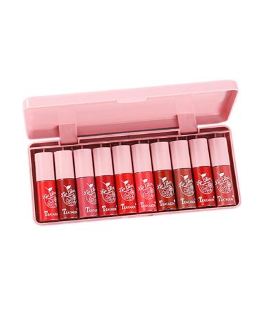 10-Piece Classic Red Lip Stain Set | Vibrant Moisturizing Liquid Lip Gloss | Perfect Mother's Day Gift - Buy Online on GoSupps.com