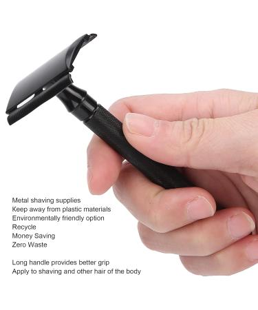 Razor Planer for Men - Dual Edge Beard & Haircut Portable Razor Set with Long Grip & 5 Blades - Ideal for Grooming & Travel - Buy Online on GoSupps.com