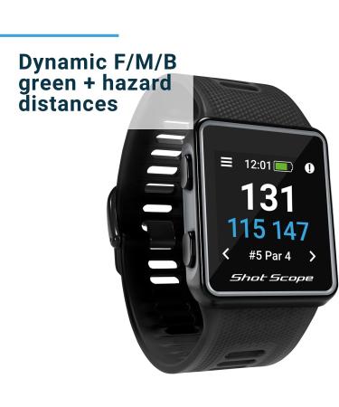 Shot Scope V3 GPS Golf Watch - Automatic Shot Tracking, Hazard Distances, Strokes Gained - iOS & Android Apps - 100+ Stats - 36,000+ Pre-Loaded Courses - No Subscriptions | Black - Buy Online on GoSupps.com