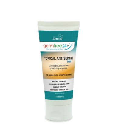 Germfree24 Topical Antiseptic Gel 2.0 oz. (2-Pack) - Formulated with Zetrisil