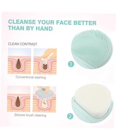 Angoily Silicone Face Brush Face Scrub Brush Face Brush Scrubber Silicone Cleansing Brush Face Scrubbers Face Cleaner Brush Blackheads Deep Pore organ Double Sided Silica Gel 8x6cm Green - Buy Online on GoSupps.com