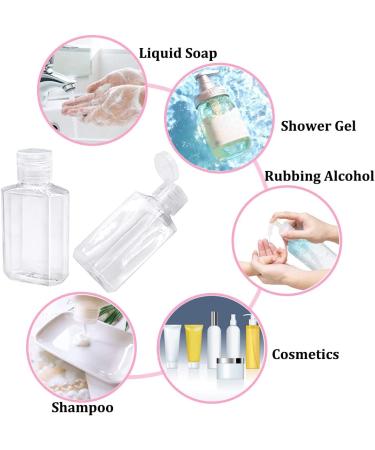 40 Pack 2 Oz Refillable Hand Sanitizer Bottles with Flip Cap - Clear Portable Containers for Shampoo, Soap, Toner & Lotion - Buy Online on GoSupps.com