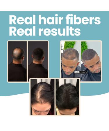 Hair Illusion Black Real Hair Fibers - 100% Natural Texture - Bald Spot Cover Up for Women & Men - 38g - Non Synthetic Fibers - Buy Online on GoSupps.com