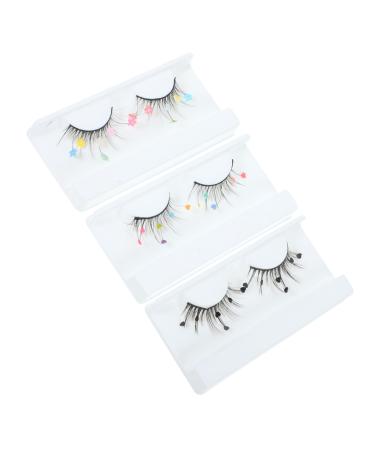 minkissy 9 Pairs Sequin False Eyelashes Colored Lashes Color Lashes Pride Makeup Lashes with Color Colored Eyelashes False Lashes Female Eyelashes Lashs Cosplay Cosmetic Miss Imitation