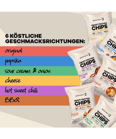 Buy Body & Fit Smart Protein Chips - 12 Bags Paprika | Healthy Protein Snack for Weight Loss - International Shipping Available - Buy Online on GoSupps.com