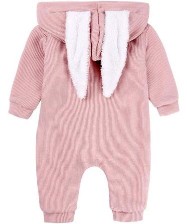 Kids Tales Newborn Baby Winter Warm Rabbit Ear Hooded Romper 3-6 Months Pink - Buy Online on GoSupps.com
