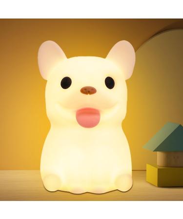 OkiyiD Doggy Gifts for Kids French Bulldog Night Light Dog Lamp Gifts Bedside Lamp for Nursery ABS+SIL Touch Control Portable and Rechargeable Dimmable Birthday Puppy Gifts for Boys Girls