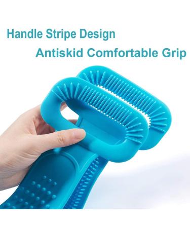 Voarge Back Brush & Scrubber - Silicone Double-Sided Shower Brush for Deep Clean & Massage | 76cm Blue - Ideal for All Skin Types - Buy Online on GoSupps.com