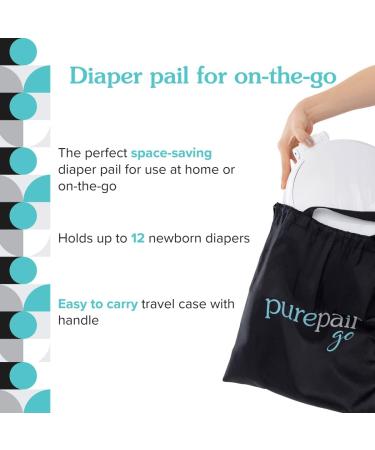 PurePail Go Portable Diaper Pail White Superior Odor Control with No Added Fragrance Collapses for On-the-Go Compact & Space-Saving Go Pail - Buy Online on GoSupps.com