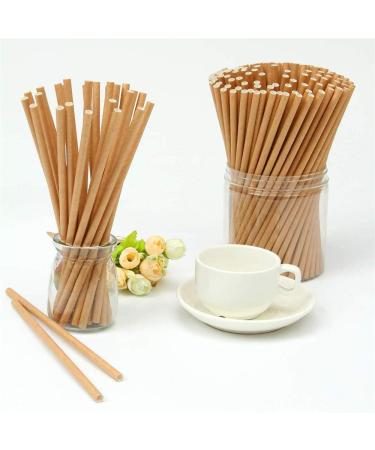 Sowaka 100 Pcs Paper Straws 8 Inch Kraft Bulk Disposable Biodegradable Drinking Draws for Party Supplies Baby Shower Wedding Birthday Christmas Decoration - Buy Online on GoSupps.com