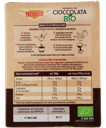 Novi BIo Classic Hot Chocolate Set of 6 Hot Chocolates 5 x 25 g Chocolate + Pulp Italian Gourmet 400 g - Buy Online on GoSupps.com