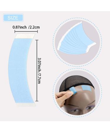 36 Pcs Double Sided Adhesive Tapes for Hair Extension Lace Front Support Toupee Wigs - Blue Color 1/2 - Buy Online on GoSupps.com