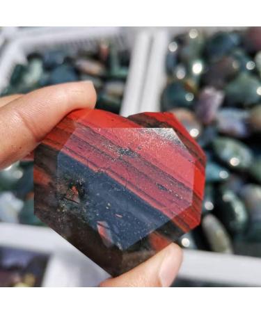 Natural Blood Stone Heart Shaped African Blood Stone Carved Crystal Heart Rocks - Buy Online on GoSupps.com