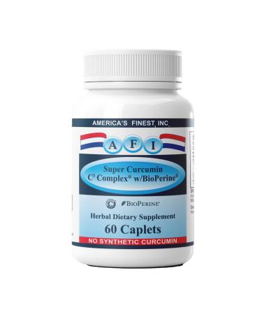 AFI Super Curcumin C3 Complex, 1000 mg, 60 Count, Turmeric 95% Curcumin, Black Pepper Extract, Vegetarian, No Synthetics, Non-GMO, Made in USA