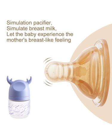 Nouri Glass Baby Bottle 3 oz Purple - Silicone Sleeve for Newborns | Closer to Breastfeeding | Infant Feeding Solution - Buy Online on GoSupps.com