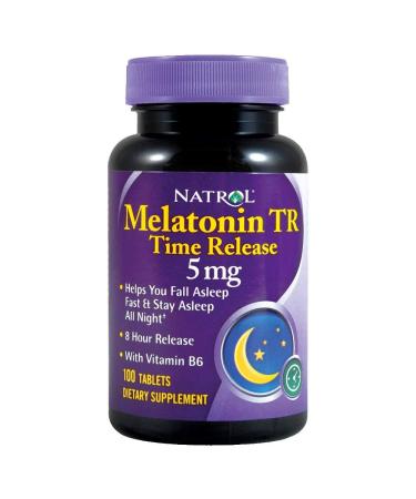 Natrol Melatonin Time Release 5mg Tablets 100 ea ( Packs of 3)