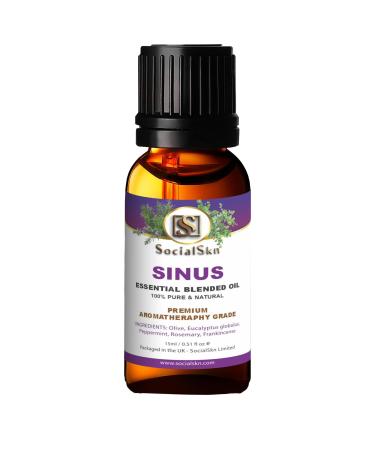 SocialSKN Essential Oils for Sinus Relief - Sinusitis Treatment with Blend of Rosemary Peppermint Eucalyptus Frankincense - Nasal Congestion Relief - Essential Oils for diffusers for Home 15.00 ml (Pack of 1) - Buy Online on GoSupps.com