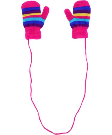 ANGELA & WILLIAM Kids' Knit Striped Mitten with Keeper String - Multi-Colored - Buy Online on GoSupps.com