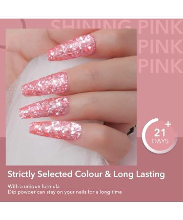 Aokitec 28g Shining Pink Nail Dipping Powder - French Powder Pro Collection for DIY Manicure - Long-Lasting & Odor-Free Formula - Buy Online on GoSupps.com