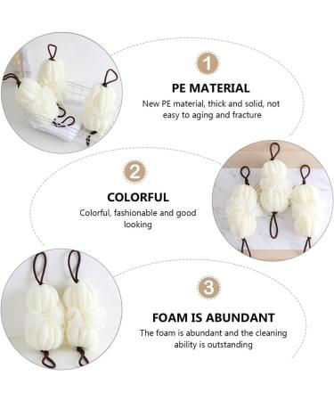 Buy 2pcs Bath Ball Flower Pouf - Loofah Shower Balls & Back Scrubber for Women | International Shipping Available - Buy Online on GoSupps.com