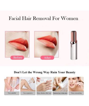 Painless Facial Hair Removal for Women - Waterproof Shaver Razor with LED Light (White) - Buy Online on GoSupps.com