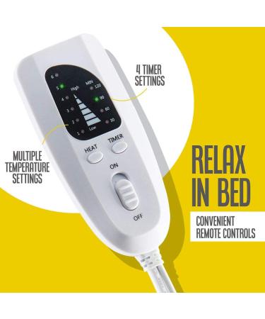 Electric Heating Pad for Back Pain and Cramps Relief - 2 Hour Auto Off - 24 x 12 - Moist Heat, Adjustable Settings - Fast Heating - Buy Online on GoSupps.com