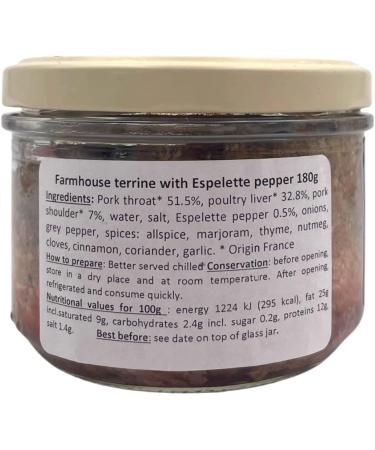 La Belle Chaurienne Piment d'Espelette Farmhouse Terrine 180g x 6 - Buy Online on GoSupps.com