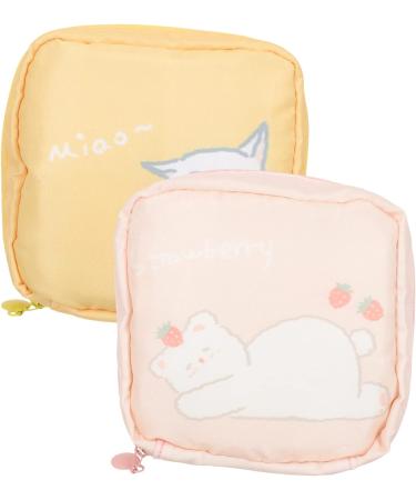 Healifty Cartoon Wallet & Pouch Set | Cute Outdoor Sanitary Pad Bag | High Capacity Handbag | Menstrual Pad Organizer - Assorted Colors (6 Pcs) - Buy Online on GoSupps.com