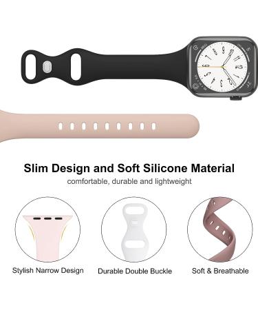 DYKEISS Sport Slim Silicone Band Compatible for Apple Watch Band 38mm 42mm 40mm 44mm 41mm 45mm 49mm  Thin Soft Narrow Replacement Strap Wristband for iWatch Ultra Series 8/7/SE/6/5/4/3/2/1 Women Men Milk Tea 38/40/41mm - Buy Online on GoSupps.com