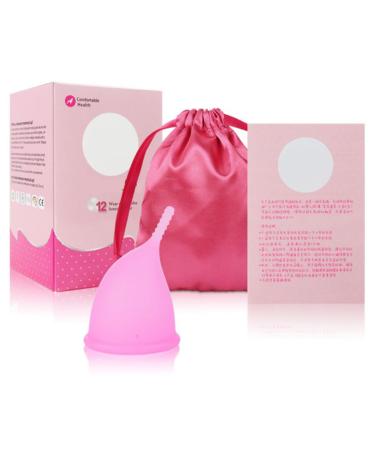 BPA-free Pink Silicone Menstrual Cup with Ergonomic Design Collapsible Women's Hygiene Cup for Menstruation