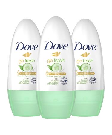 Dove Go Fresh Cucumber Roll-On Anti-Perspirant Deodorant 50 ml - Pack of 3 - Buy Online on GoSupps.com