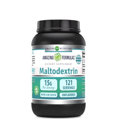 Amazing Formulas Maltodextrin | 15 Grams Per Serving | 121 Servings | 4 Lb Powder Supplement | Made in USA