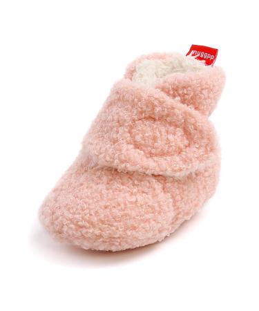 Matt Keely Baby Boys Girls Anti-Slip Soft Sole Slipper Booties Infant Crib Shoes Crawler Warm Winter Boots with Fleece Lining 12-18 Months Pink Style 2 - Buy Online on GoSupps.com