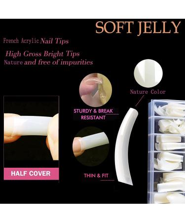 UNA GELLA Natural Acrylic Nail Tips - 432pcs Coffin Square French False Nails for Nail Extension & DIY Nail Art - 12 Sizes Soft Gel Tips - Buy Online on GoSupps.com