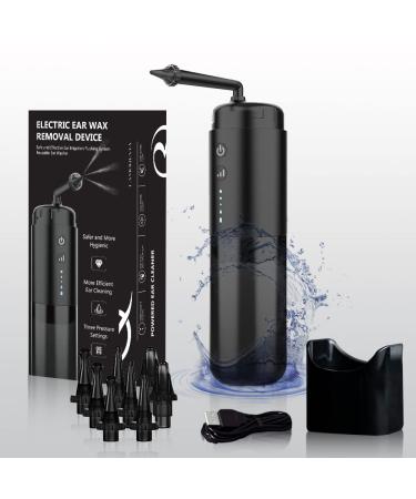 Water Powered Ear Cleaner - Safe & Effective - Electric Triple Jet Stream with 3 Pressure Settings for Ear Wax Buildup - Ear Wax Removal Kit - Water Resistant USB Rechargeable