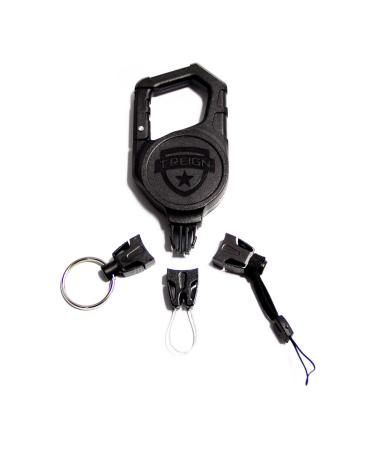 T-REIGN Large Carabiner Retractable Gear Tether Combo (Includes 48" / 8 oz. Carabiner Retractable Tether with Universal, Electronics and Split Ring End Fitting Attachments)