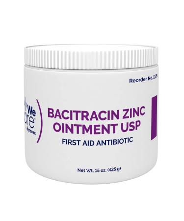 Dynarex Bacitracin Zinc Ointment USP - Wound Healing Treatment for Minor Cuts Itchy Diaper Rashes and First Degree Burns - 1 Jar - 15 oz. / 425 grams