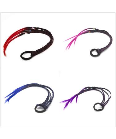 16-Piece Women's Hair Accessories Set - Stretch Elastics Colorful Hair Ties & Ropes Wig Decor - Red Blue Purple Rose Red - Buy Online on GoSupps.com