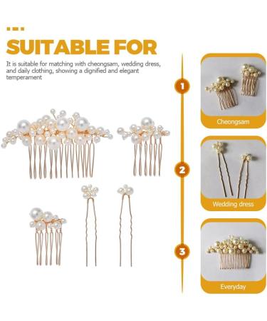 FRCOLOR Pearl Hair Pins Bride Wedding Hair Accessories Set Pearl Hair Insert Hair Side Comb for Women Pearl Bobby Pins - Buy Online on GoSupps.com