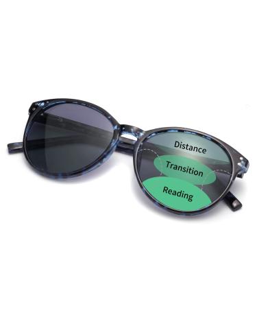 Amorays Cat Eyes Progressive Multifocal Reading Sunglasses UV Protection Anti Blue RaysTrifocal Sun Readers for Women Blue 200.0 x