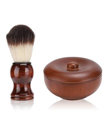 Agate 2 pieces/set of razor brush set beard-razor brush wooden razor shell for men razor tool shaving soakers shaving foam foam beard cleaning tool sets #1