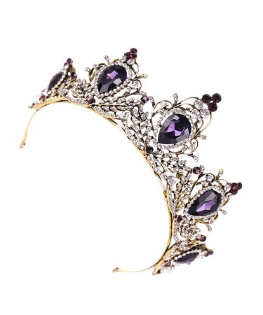 Beaupretty Baroque Amethyst Rhinestone Crown | Vintage Hair Accessories for Women | Wedding Party Headpiece - Buy Online on GoSupps.com