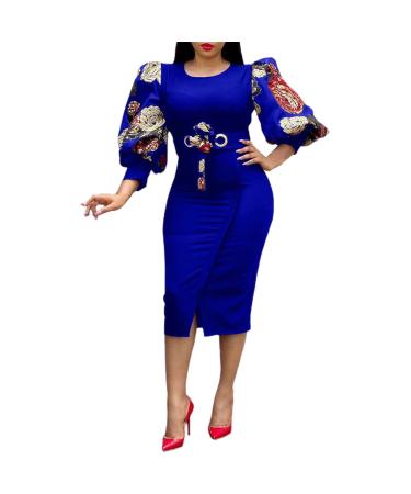 Women's Straight Dress Casual Fashion Knitted Patchwork Women's Dress Ladies Floral Printing Cocktail Party Bu1 XX-Large