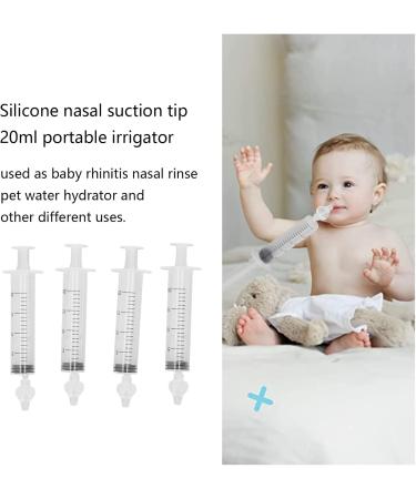 Professional Baby Nasal Rinse - 4pcs Reusable 20ml Syringe with Silicone Suction Tip | Nasal Wash Cleaner - Buy Online on GoSupps.com