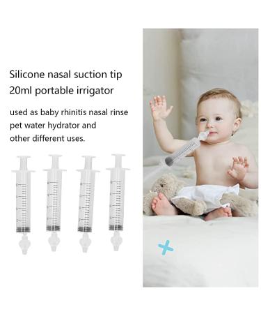 4Pcs 20ml Nasal Syringe with Safe Silicone Tip - Baby Nose Aspirator & Cleaner Tool - Buy Online on GoSupps.com
